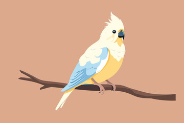 Colorful cockatoo perched branch