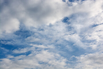 view of beautiful cloudy blue sky background