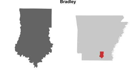 Bradley County (Arkansas) blank outline map set