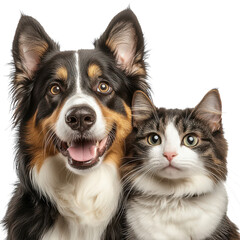 Happy Dog and Cat Together: A Heartwarming Pet Portrait for Friendship Themes