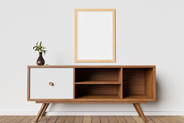 Blank poster frame for mockup - 3D rendering