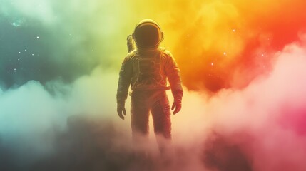 Fototapeta premium Astronaut in outer space. The grandeur and infinity of space. Nebula and a lot of space