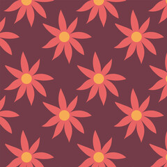 Colorful seamless wildflower pattern, vector illustration botany style, floral doodle background,minimal botanical art, funny basic nature shapes wallpaper.	
