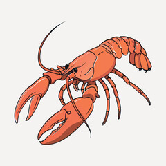 Detailed cartoon lobster illustration