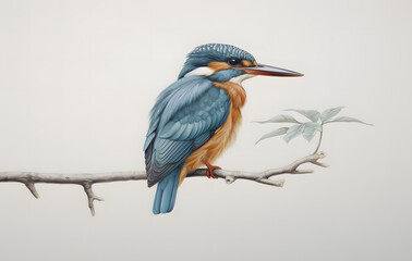 Fototapeta premium A blue jay perched on a branch in a lush forest