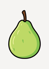 Cartoon green pear illustration