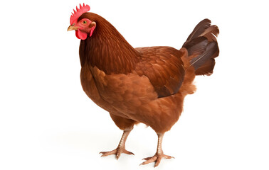 Fototapeta premium Chicken on white background, representing the essence of farm life and poultry.