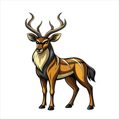African deer Vector Logo Design, Deer color icon vector illustration on white background.	