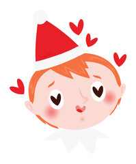 Christmas emoji - in love elf boy.