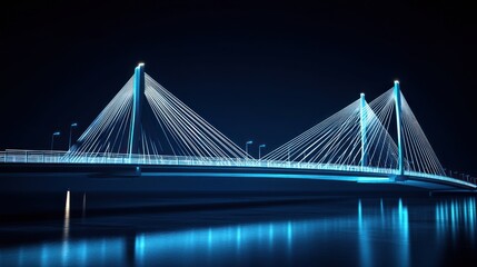 Obraz premium Illuminated Bridge at Night