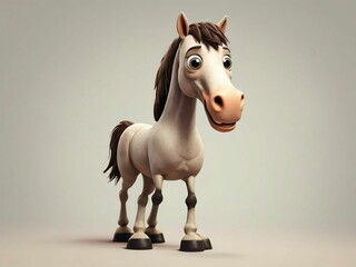 White cartoon horse