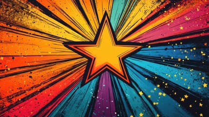 Fototapeta premium Colorful comic book-style starburst