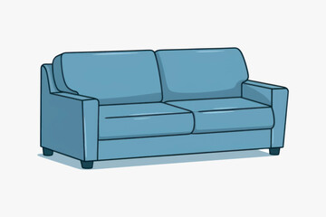 Modern blue sofa illustration
