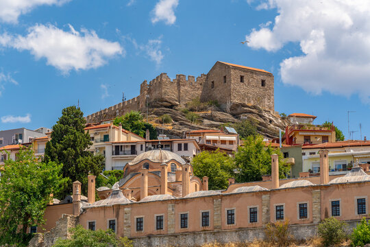 View of Kavala Fortress, Kavala, Dimos Kavalas, Eastern Macedonia and Thrace, Gulf of Thasos, Gulf of Kavala, Greece, Europe