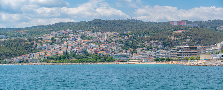 View of Kavala, Kavala, Dimos Kavalas, Eastern Macedonia and Thrace, Gulf of Thasos, Gulf of Kavala, Greece, Europe