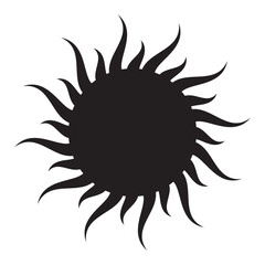 Sun vector icon on a white background. vector illustration.