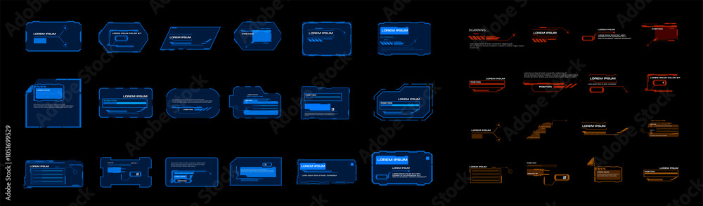 Poster blocks and frames. big vector set with frames and pointers. modern technological frames and windows 