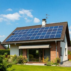 Modern home with solar panels symbolizing the transition to clean energy