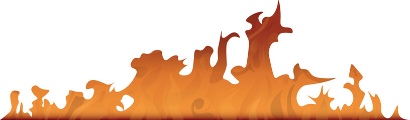 fire vector.Cartoon fire border.yellow, red and orange hot flaming element. fire flames