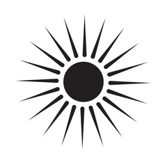 Sun vector icon on a white background. vector illustration.