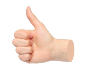 Hand shows Like gesture, isolated on transparent background. Contemporary art