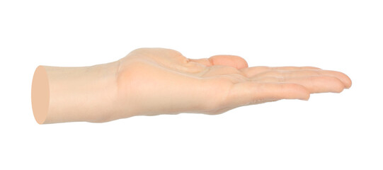Hand shows virtual holding something isolated on transparent background. Contemporary art