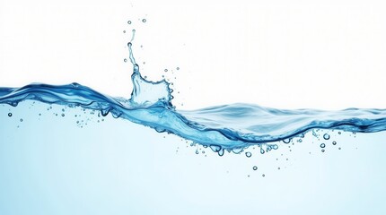 Powerful Ocean Wave Isolated on White Background