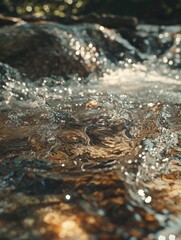 Stream Water Close Up