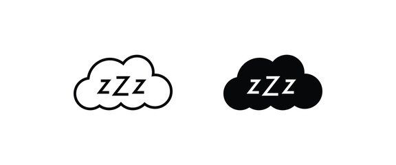 Sleep zzz icon, bed time icons button, vector, sign, symbol, logo, illustration, editable stroke, flat design style isolated on white