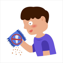 mosquito carrier of dengue fever disease. mosquito bite with allergy rash