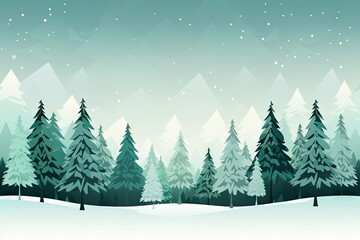 Obraz premium Christmas green tree snow.