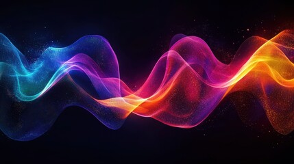 Dynamic representation of a heart rhythm, illustrated as a heartbeat line transforming into colorful waves, symbolizing life and energy.