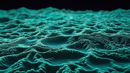 Abstract close-up of a textured surface, featuring intricate patterns and vibrant turquoise hues, perfect for backgrounds or creative projects