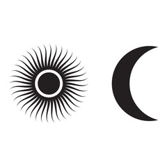 Fototapeta premium Sun and Moon icon vector. Day and night symbol. flat style Sun and moon isolated on white background. Vector illustration
