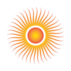 Sun vector icon on a white background. vector illustration.