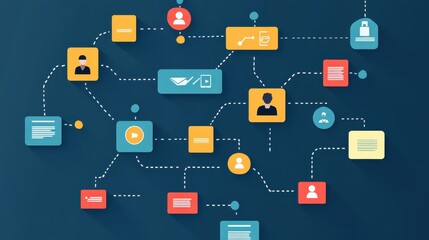 Fototapeta premium Flowchart depicting the employee onboarding process.