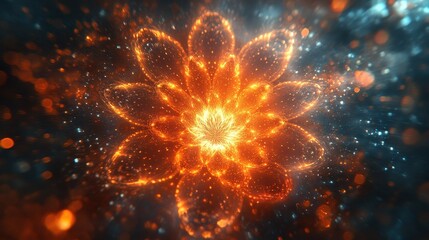 Geometric fireworks bursting in the sky, with patterns and shapes radiating outwards in a dazzling display.