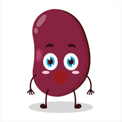 cute shocked expression of red bean character