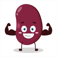 cute masculine healthy athlete expression of red bean character