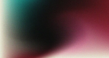 Glowing pink green black grainy gradient background, abstract colors dark backdrop noise texture effect