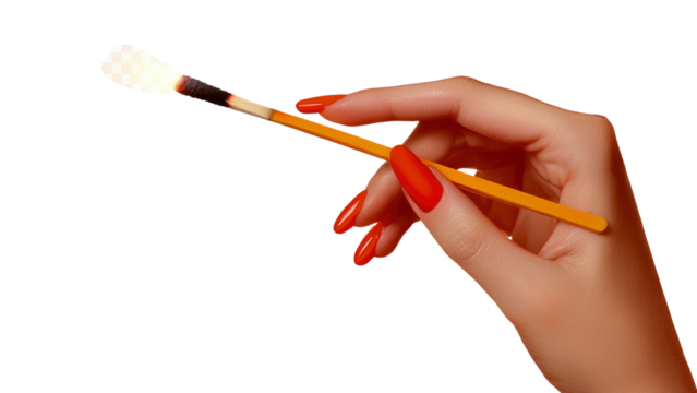 Woman's hand holding a cotton swab