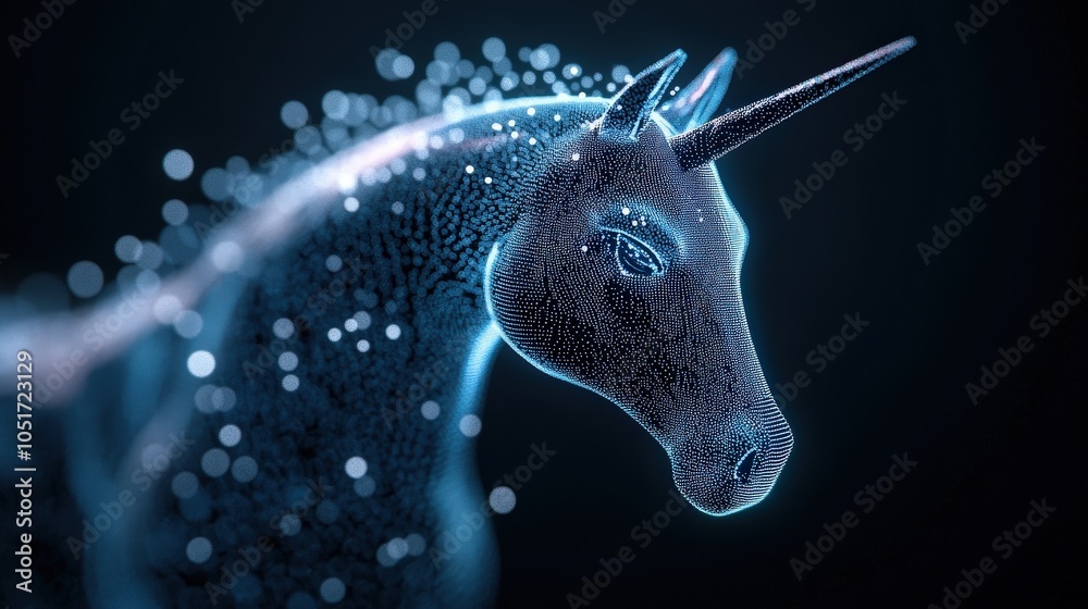 Aufkleber mesmerizing digital unicorn a stunning representation of fantasy in artistic form