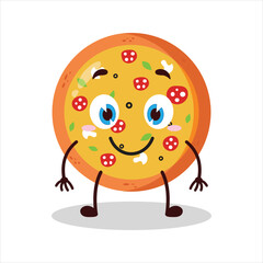 cute smile expression of pizza character