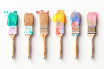 Paint brushes white background paintbrush creativity.