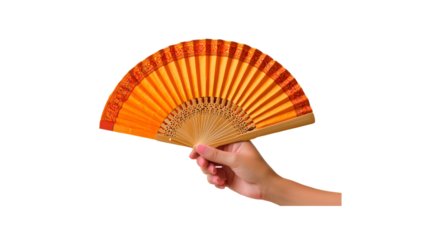 Hand Holding a Traditional Folding Fan