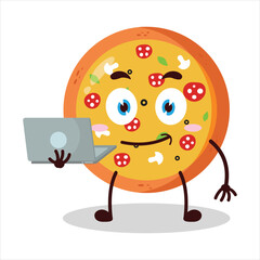 cute success business expression of mung bean  carry laptops cartoon character