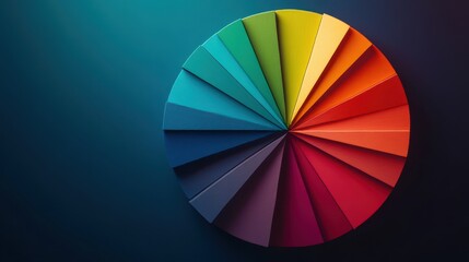 Fototapeta premium Abstract pie chart with vibrant colors, representing economic sectors and their contribution to capital growth, economic analysis, sector breakdown