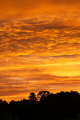 nuvens durante por do sol