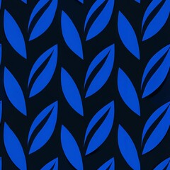 seamless pattern with blue leaves