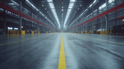 Modern Symmetrical Industrial Factory Hall Interior with High-Resolution Detail,Clean and Professional Factory Production Line
High-Tech Factory Showcase,Industrial-Style Background 
